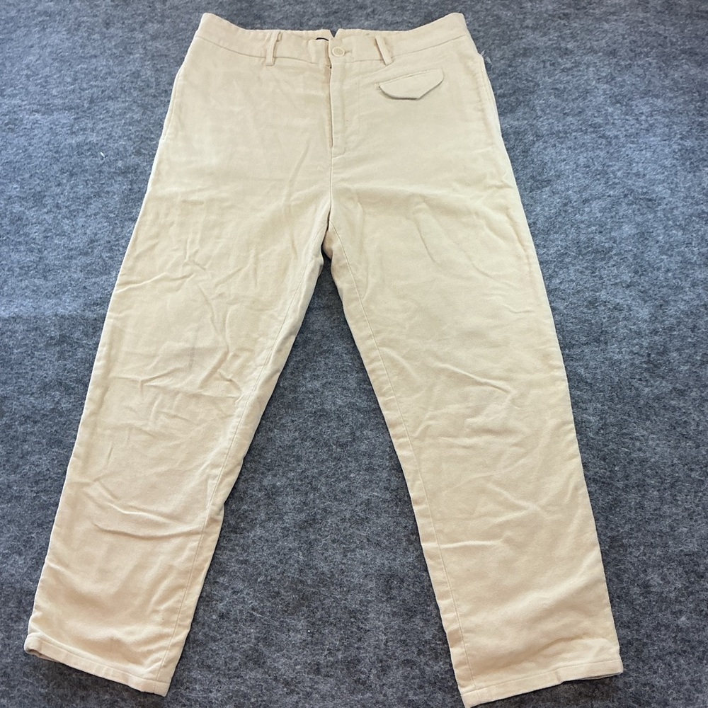 Nico Nicholson & Nicholson Cream Fleece Cotton Straight Leg Pants A5